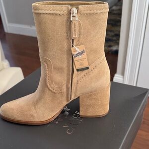 Vince Camuto Camel Suede Heeled Boots